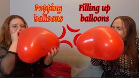 Evil Lohan and Goddess Isabela Cristina: Filling up and popping balloons (1080 EN-sub)