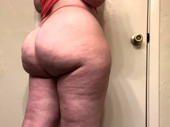 Sexy girl jerks and gives assjob in panty cum on ass panty