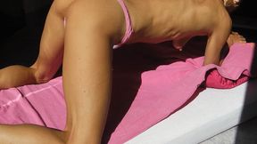 Sunny masturbation in pink