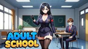 ADULT SCHOOL - Empty Classroom Detention, Ruler Spanks Over Desk Then Face Between Teacher’s Thighs, Strap-On Fucking While Lecturing on Obedience (Erotic Audio)