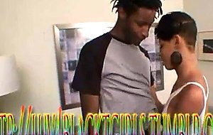 Black guy fucks his black ts lover