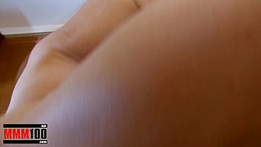 Petite French Brunette trying a huge cock in her ass