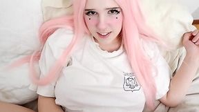 POV anal fuck with my hot anime step-sis with pink hair