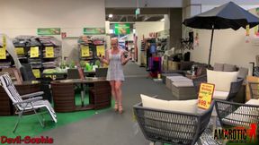 Devil Sophie: Public fuck with cum facial in furniture store