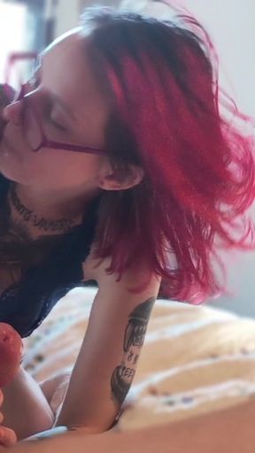 Sucking a Guy at Home, Husband Joined in to Fuck Me