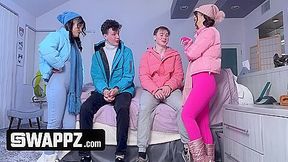 How To Survive A Snow Storm? Swap Stepsisters With Your Friend And Pound Them Hard