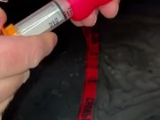 Prep syringe with a few loads of my own cum, going to inject my wife’s pussy tonight for extra lube