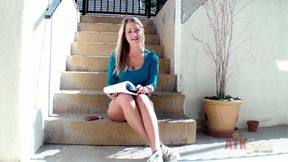 Mandy Armani tells us about herself while sitting on the steps