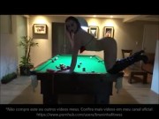 Striptease at the billiard table - Hot brazilian striper hot ass