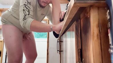 Teen babysitter sneaks pantry creampie bent over and fucked hard
