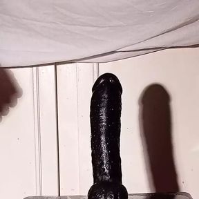 I ride my small Black dildo