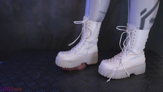 Testing Your Cock and Balls Durability with Two Pairs of Combat Boots - Cock Balls Crush Trample, Shoejob, Bootjob, CBT, Ballbusting, Trampling, Stomp