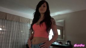 coed scarlett mae s gives a hot boobjob and a footjob to brian in pov!
