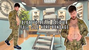 Bloated belly soldier Full size vore bondage