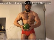Musclegod Crushes a Watermelon with his Big Hairy Thighs! (Trailer 1)
