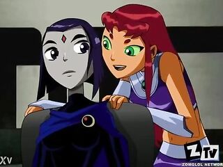 Raven and Starfire Making Out