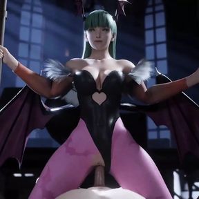 Darkstalkers Morrigan Aensland Riding A Big Dick