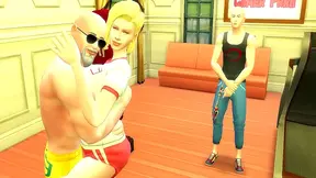 Roshi Tempts Android 18 in Heated Sparring Match Behind Krillins Back
