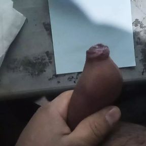 Delicious cock cumshot on the table