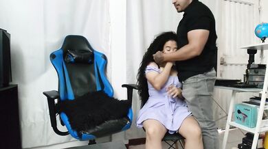 She begs her boss to feel her big thick cock before his arrival