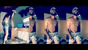 Bearded Brazilian Beefcake Grooves Solo to 'Freedom' – Big Cock Action