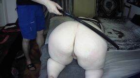 Hard spanked & whipped BBW slut full