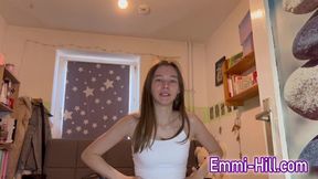 Squeezes Out for 25 Min!! 18yo Slim German Girl, Big Labia, Tiny Tits