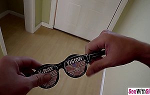 Guy used xray glasses and watched amazing big ass stepsister Alexa Grace
