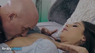 REALITYJUNKIES - Hot Brunette Teases With Her Mouth Before Giving In To A Deep, Intimate Bed Fuck