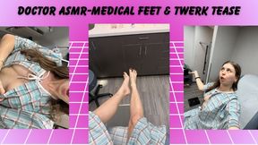 Goddess Day at the Doctor ASMR - Medical Gown Feet & Twerk Tease