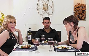 Trans Lena Moon barebacked by ex trans gf Angelina and a guy