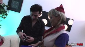 3 wayporn - kayla synz a big breasts blonde chix is double penetrated strongly by fresh cock.