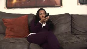 Hot ebony slut gets fucked non-stop by a white stud