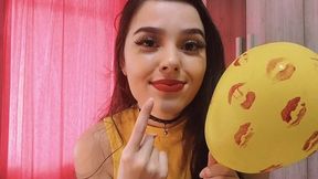 I KISSED SEVERAL BALLOONS WITH RED LIPSTICK