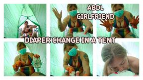 ABDL - GIRLFRIEND - DIAPER CHANGE IN A TENT