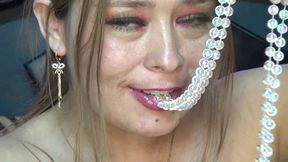 Awesome! I Deepthroated a 4 Meters Long Pearls Collar!