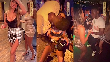 Duas casadas gostosas na balada pegando o negão dotado BBC de jeito com os cornos mansos assistindo tudo