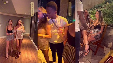 Duas casadas gostosas na balada pegando o negão dotado BBC de jeito com os cornos mansos assistindo tudo