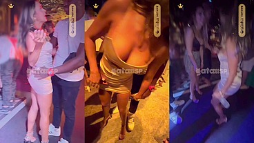 Duas casadas gostosas na balada pegando o negão dotado BBC de jeito com os cornos mansos assistindo tudo