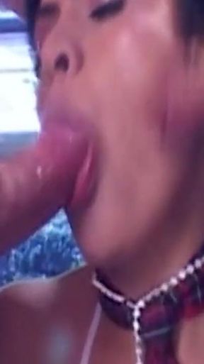 Insatiable Young Brunette Trans Takes Two Hard Cocks Simultaneously