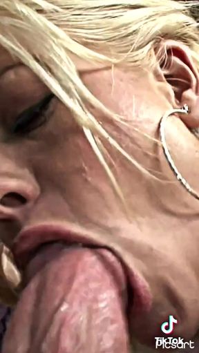 Mike's slutty girlfriend gives a deepthroat blowjob to his big dick