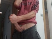 I Finish the Rich Handjob of this Huge Hard Cock that Spreads the Sperm in Jets Everywhere