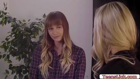 Beautiful client have sex with masseuse