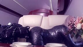 Rubber Petting Video - Curvy Milf In Latex And Gasmasked Submissive