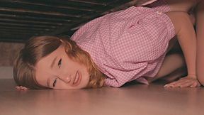 Roughly Fucking Her Tight Pussy While She's Trapped Underneath Bed