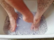 Washing the tools, now with purple shampoo