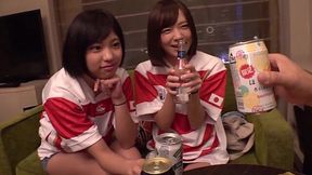Hot Rugby World Cup Orgy in Shinjuku with Two Beautiful Women