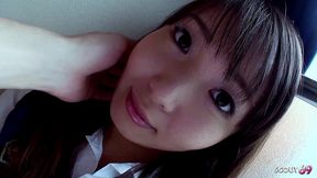 curvy japanese teen with big natural tits get first time creampie by older guy at uncensored full pov sex