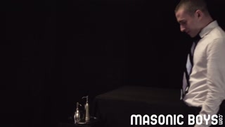 MasonicBoys Sexy suited elder makes bound virgin Oliver James cum