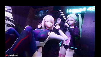 3D HQ 2 Chicks POV Breast Expansion Big Tits Brunette Moaning w/ Sound added